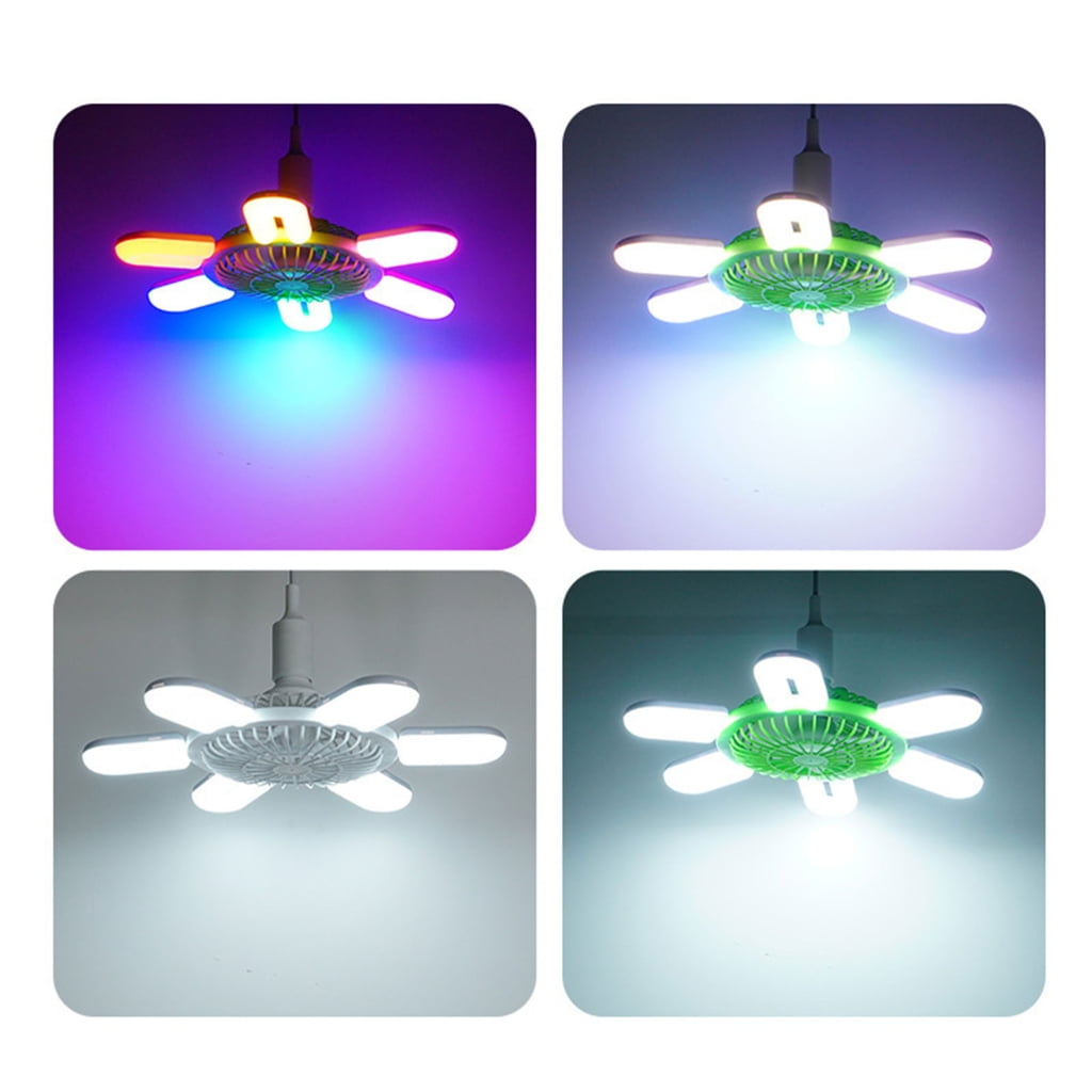 Osdhezcn Ceiling Fan LED Ceiling Garage Light Workshop Lighting Plastic Texture Fan Light