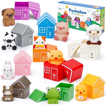 Superwinky Farm Animal Matching Toys for Toddlers 1-3 Year Old, Montessori Learning Toys, Counting Sort Matching Game for 1 2 3 Year Old Boys Girls Birthday Gifts