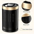 thumbnail image 5 of EuKer 1500W Ceramic Heater, Portable Space Heater with Remote Control, ECO Thermostat & 60° Oscillation Mode for Office, Bedroom & Home, Gold, 5 of 8
