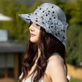 thumbnail image 2 of TINZ Chapeau de Robe pour Femmes Grand Feuille Fleur Chapeau de Douche Nuptiale Chapeaux de Soleil Chapeau de Plage Chapeaux de Mode d'Été Chapeau d'Eau pour Femmes Chapeaux Occidentaux pour Femmes Chapeau Rond Grand, 2 of 4