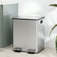 thumbnail image 2 of HOMCOM Dual Trash Can, 2 x 20 Liter Garbage Can with Soft Close Lid, Silver, 2 of 10