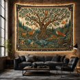 thumbnail image 6 of Tree of Life in Woodland Scene, Peaceful Rustic for Nature Lovers, Wildlife Wall Art, Housewarming Gift, Tapestry Wall Hanging for Bedroom and Living Room, 6 of 7