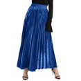 thumbnail image 1 of Gibobby faldas de lentejuelas para mujer falda larga europea y americana de tamaño cintura alta swing falda de playa dorada femenina(Azul, S), 1 of 4