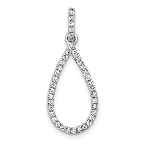 14k White Gold 1/4 carat Lab Grown Diamond VS/SI  G  Complete Teardrop Dangle Pendant
