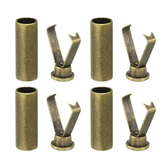 Metal Shoe Lace Tips, 4Pcs Shoelace Head, Cylindrical Tips Cord End Replacement for Shoestring (Bronze)