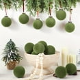 thumbnail image 5 of 15 Pcs Velvet Christmas Balls Bulk Flocked Christmas Tree Ball Ornaments Plastic Xmas Decorative Hanging Ornaments(Green,2.36 Inch), 5 of 13