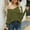 Green, variant on AOOCHASLIY Sweaters Fall Clearance Women Casual Fashion Solid Out Pullover Long Sleeve V-Neck Sweater