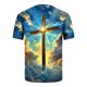 thumbnail image 4 of Tops para hombre, blusas y camisas de manga corta con cuello redondo para hombre, jersey informal con cuello redondo estampado para hombre, pantalones cortos deportivos para fitness, blusa de poliéste, 4 of 5