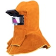 thumbnail image 2 of Casco de soldadura con capucha de soldador de cuero de piel de vaca de protección completa con equipo de protección para el hombro del cuello, casco de soldadura con tapas de soldadura con f, 2 of 5