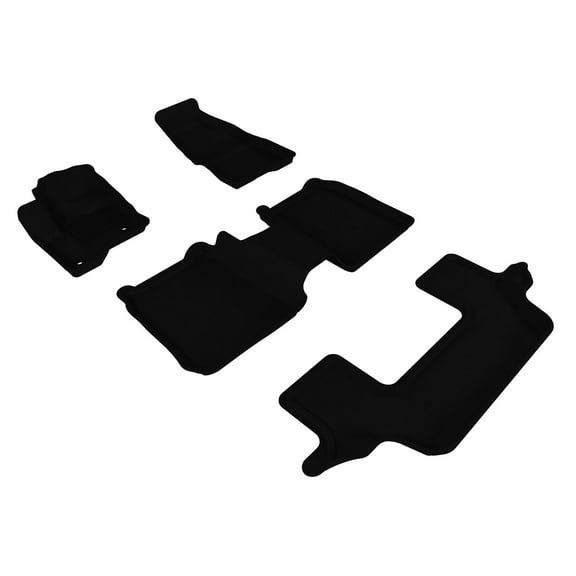 3D MAXpider Custom Fit Kagu Floor Mat (Black) for 2009-2019 Ford Flex - 1ST Row 2ND Row 3RD Row