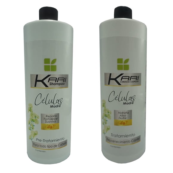 Cirugia Capilar kari Celulas Madres 32oz Tratamiento Capilar resultados profesionales 1 litro + champú