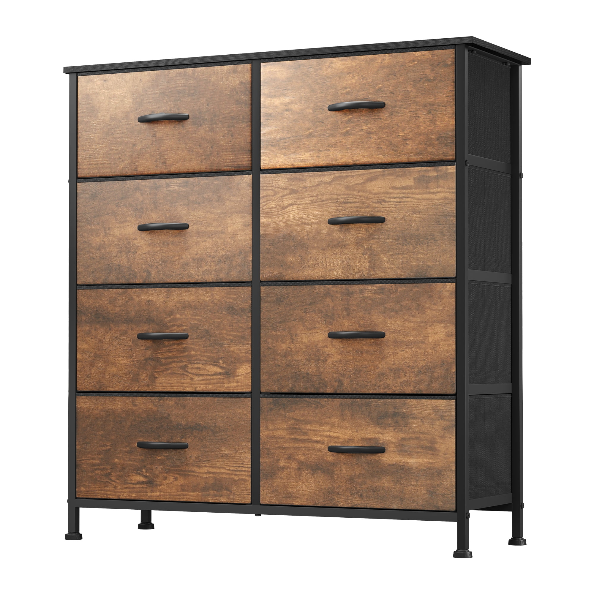 Uforic Drawer Dressers for Fabric Chest of Drawer Storage Dressers for Living Room Rustic Brown