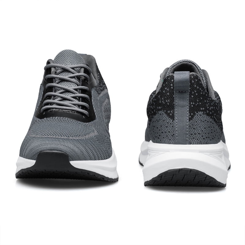 YHOON Mens Running Shoes Lightweight Breathable Running Shoes Non Slip Athletic Fashion Tennis Sneakers Black Grey Size 9.5