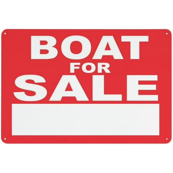Boat For Sale Sign Sign, 8 X 12 Grade Reflective Sheeting Rust Free Aluminum, Weather Resistant, Waterproof, Easy To Mount