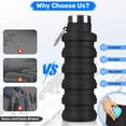 thumbnail image 4 of Collapsible Water Bottles 16oz, Reuseable BPA Free Silicone Foldable Water Bottles with Carabiner for Travel Camping Hiking - Grey, 4 of 8