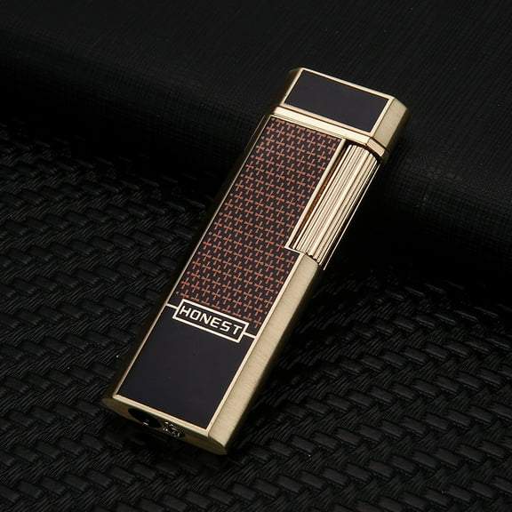 Metal Lighter, Yannianjz Metal Lighter, Inflatable Flame Windproof Butane Lighter, Business Fashion Gift for Men, Refillable Pocket Lighter for Daily Use