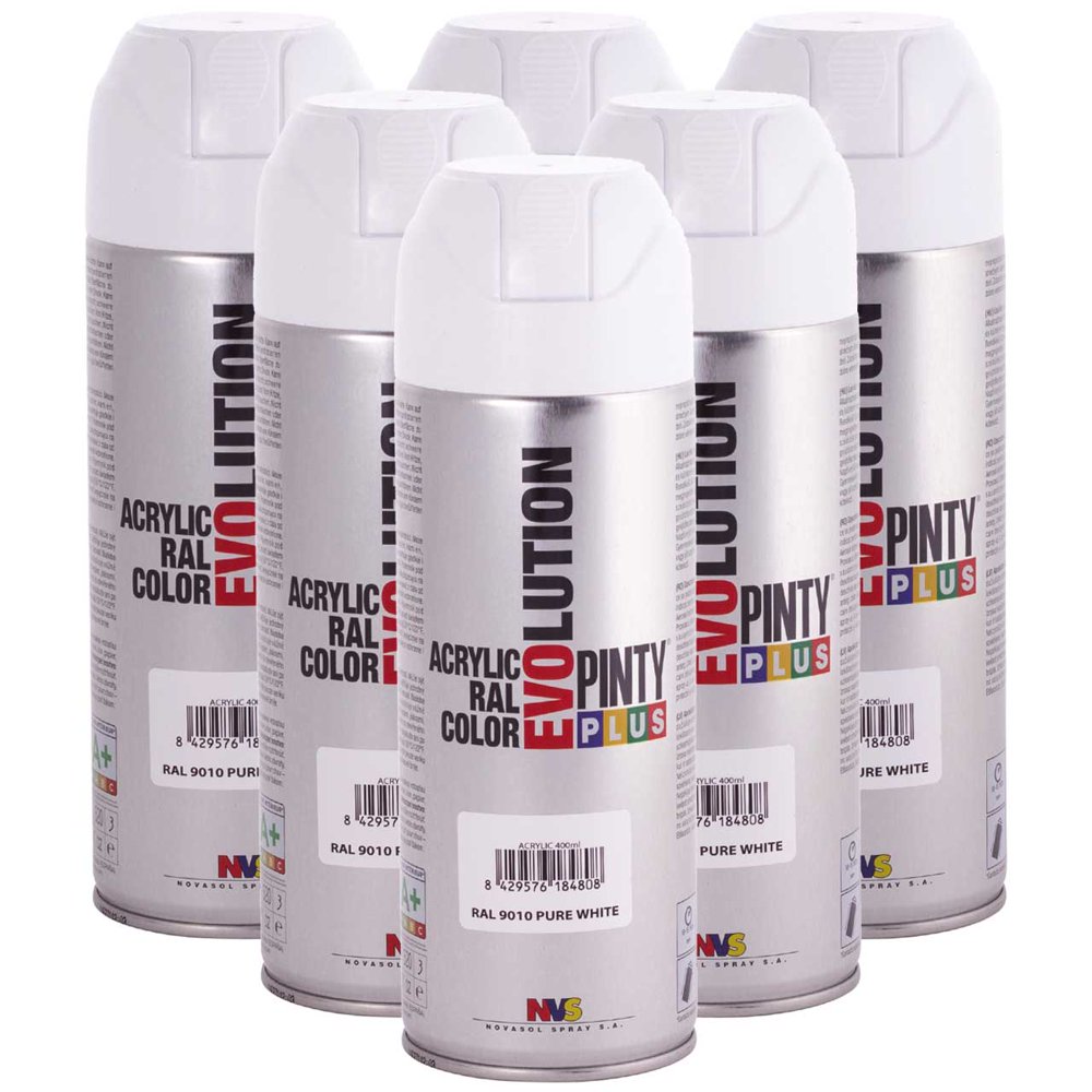Pintyplus Evolution Spray Paint Pure White RAL 9010 11oz Cans