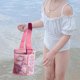 thumbnail image 5 of Cubo de almacenamiento duradero de malla para playa con asa ajustable para recoger juguetes. Rojo, 5 of 7