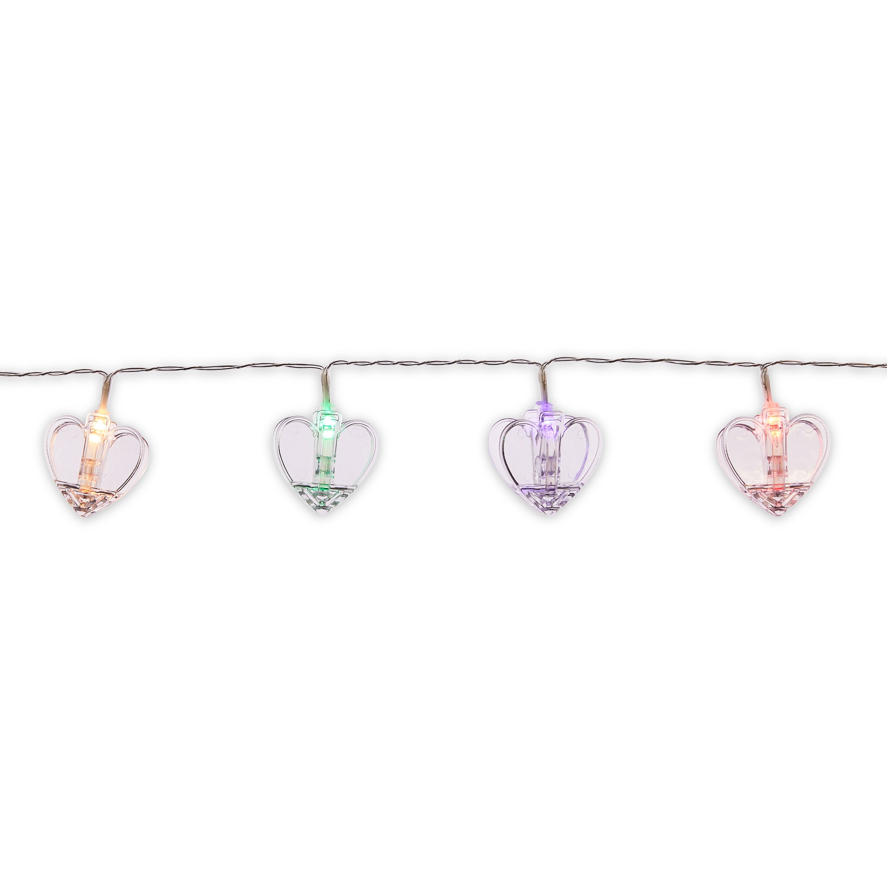 WAY TO CELEBRATE! Way to Celebrate Heart Clip For Indoor Use 10 LED Decorative String Lights Multi Color