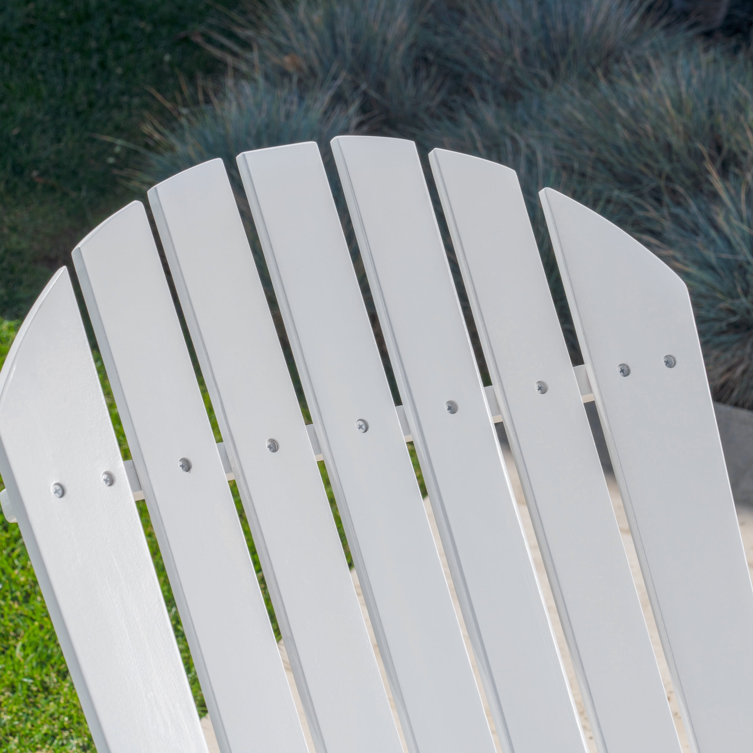 Munoz Reclining Wood Adirondack Chair with Footrest, Set of 2, White