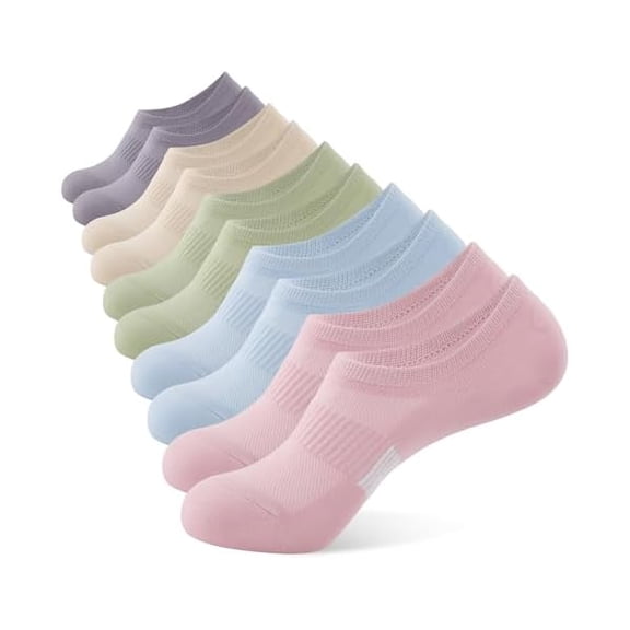 Eryueer No Show Socks Womens Low Cut Non Slip Athletic Cotton Invisible Women Sock 5 Pairs