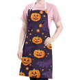 thumbnail image 5 of Halloween Pumpkins and Bat Webs Apron-Garden Aprons for Women with Pockets-Cotton Linen Waterproof Kitchen Cooking Gardening Aprons Adjustable for Kitchen,Cooking,BBQ and Salon 32"x27", 5 of 7