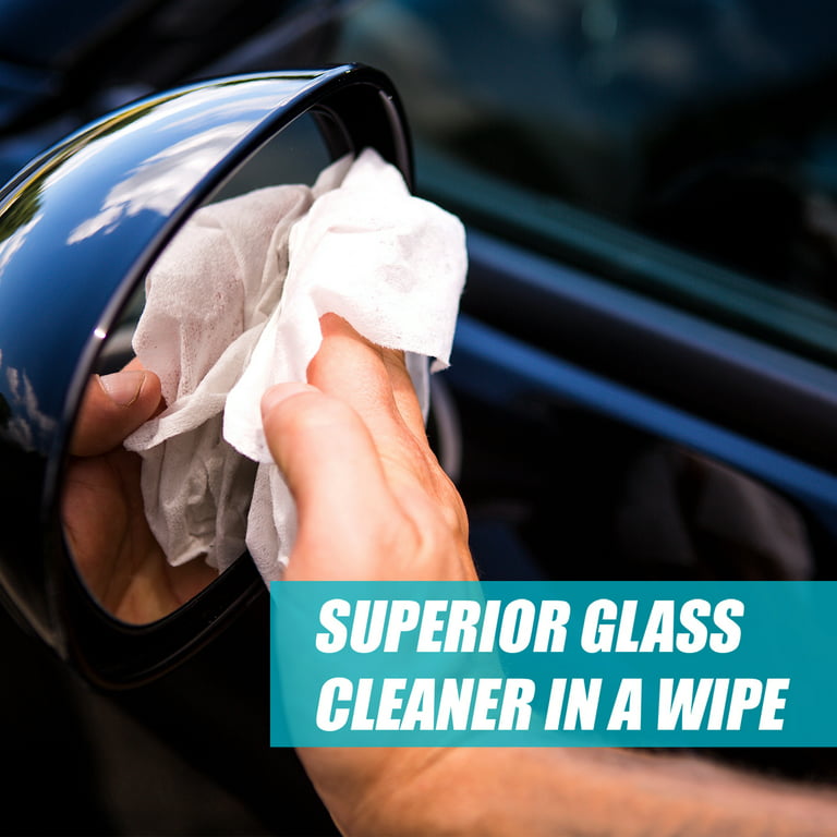  Car Glass Cleaner Wipes for Car interior Cleaning for Glass  Wipes for Car Windows for Windshield for Glasses or Mirrors, Kitchen, Home  and Auto by Luxury Driver - Ocean Breeze (6