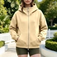 thumbnail image 2 of HAYIMI Women Oversized High Collar Zip Up Hoodie Loose Long Sleeve Jacket with Pocket Soft Casual Sweatshirt for Fall Winter Outdoor Walking, 2 of 5