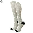 thumbnail image 5 of PULLIMORE 2 Pairs Knee High Socks for Women Men Novelty Dot Compression Socks for Running Travel Cycling Daily Wear (Gray+Blue+Rose Red, L/XL), 5 of 9
