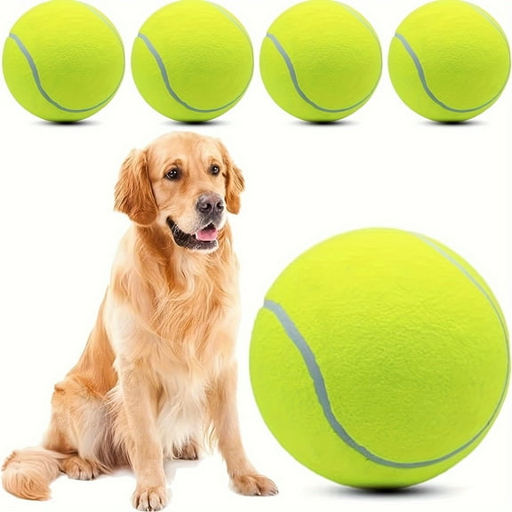 4 Pack 9.5" Oversize Giant Tennis Ball Dog Tennis Ball Large Pet Chew Toy for Outdoor/Indoor Sports Dog Ball Gift with Needle