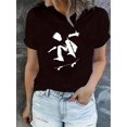 thumbnail image 1 of Camiseta de mujer Ropa de verano básicaCasual Skateboarding Silhouette Graphic T-Shirt, Polyester Knit Fabric with Spandex, Comfort Fit Crew Neck Top for All SeasonsFather's Day, Mother's Day, New Y, 1 of 7