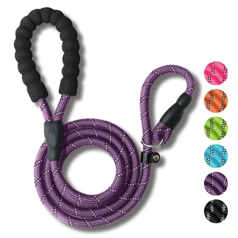 ACTIVE PETS Dog Rope Leash - 5ft, Padded Handle, Reflective, For Small Medium Large Dogs