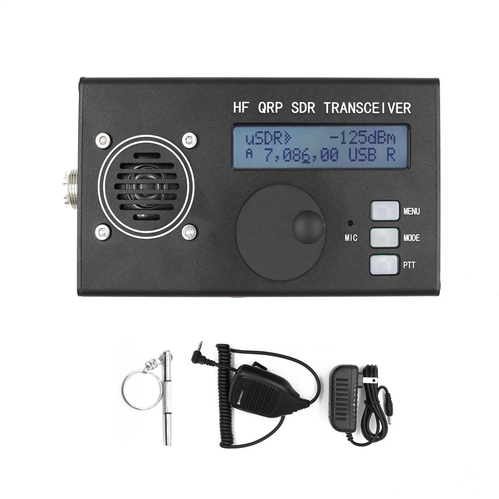 Aibecy USDX USDR HF QRP SDR SSB/SW Transceivers 8-Band 5W DSP SDR HF Transceivers Built-in Microphone Speaker Aluminum Cover