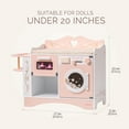 thumbnail image 6 of Robud Wooden 6-in-1 Baby Doll Changing Table with Baby Doll Crib, Washing Machine, Bottle Sterilizer, Storage Area, and Doll Seat, Ideal Role-Playing Toy for Kids 3+, Fits Dolls Up to 20 in, Pink, 6 of 15