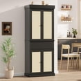 thumbnail image 2 of Danolapsi Kitchen Pantry Cabinet with Rattan Doors,Tall Storage Cabinet Pantry Cabinet with Adjustable Shelves,Freestanding Cupboard with Drawer for Bathroom,Dining Room,Living Room, 2 of 8