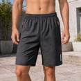 thumbnail image 2 of Men's Athletic Quick Dry Shorts, Lightweight Running Workout Casual Gym Outdoor Activities Shorts with Zipper Pockets, Grey, 2 of 6