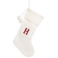 thumbnail image 2 of Christmas Stockings with Initials, Personalized Embroidered Monogram 16.5 Inches Knitted Christmas Stockings Fireplace Xmas Stockings for Family Holiday Party Decoration White Red Letter, 1Pcs, 2 of 7