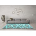 thumbnail image 3 of Ahgly Company Indoor Square Southwestern Light Blue Country Area Rugs, 8' Square, 3 of 4
