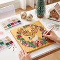 thumbnail image 6 of Fllostpr Christmas DIY Diamonds Painting Kit, Reindeer Structure Full Round Drill Rhinestone Art Set for Wall Living Room Bedroom,9.8", 6 of 6