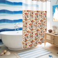 thumbnail image 5 of No Hook Shower Curtain with Built-in Rings - Fall Mushroom Pattern Washable Waterproof Fabric Bathroom Curtains for Hotel,Rentals, Stall 54 X 78 Inch , Autumn Foliage Floral, 5 of 9