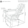 thumbnail image 3 of Sunnydaze Lake-Style All-Weather Plastic Adirondack Chair - Set of 2, White, 3 of 9