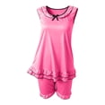 thumbnail image 5 of BUIGTTKLOP Satin Pajamas Sets for Women Sleeveless Bowknot Tank Tops Elastic Waisted Shorts Soft Loungewear, 5 of 6