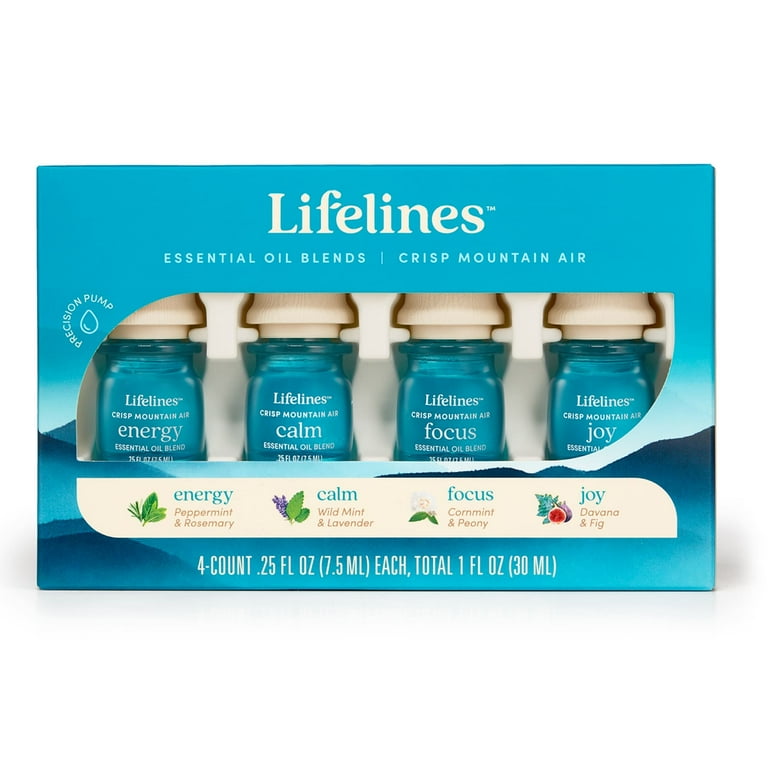 Lifelines Essential Oil Blends, 4-Pack (Joy, Calm, Focus & Energy