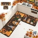 thumbnail image 1 of Juego de dos alfombrillas de otoño con diseño de calabaza y hoja de arce, para Halloween, Acción de Gracias, para baño, cocina, porche, tiras largas, para entrada, de poliéster, 1 of 6
