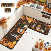 YZEGDCH Under 10 Dollars! Fall Mat Set of 2 Non-Slip Absorbent Rug and Door Mats, Seasonal Autumn Home Decor Kitchen Floor Mat, 24x16 and 47x16 Inch