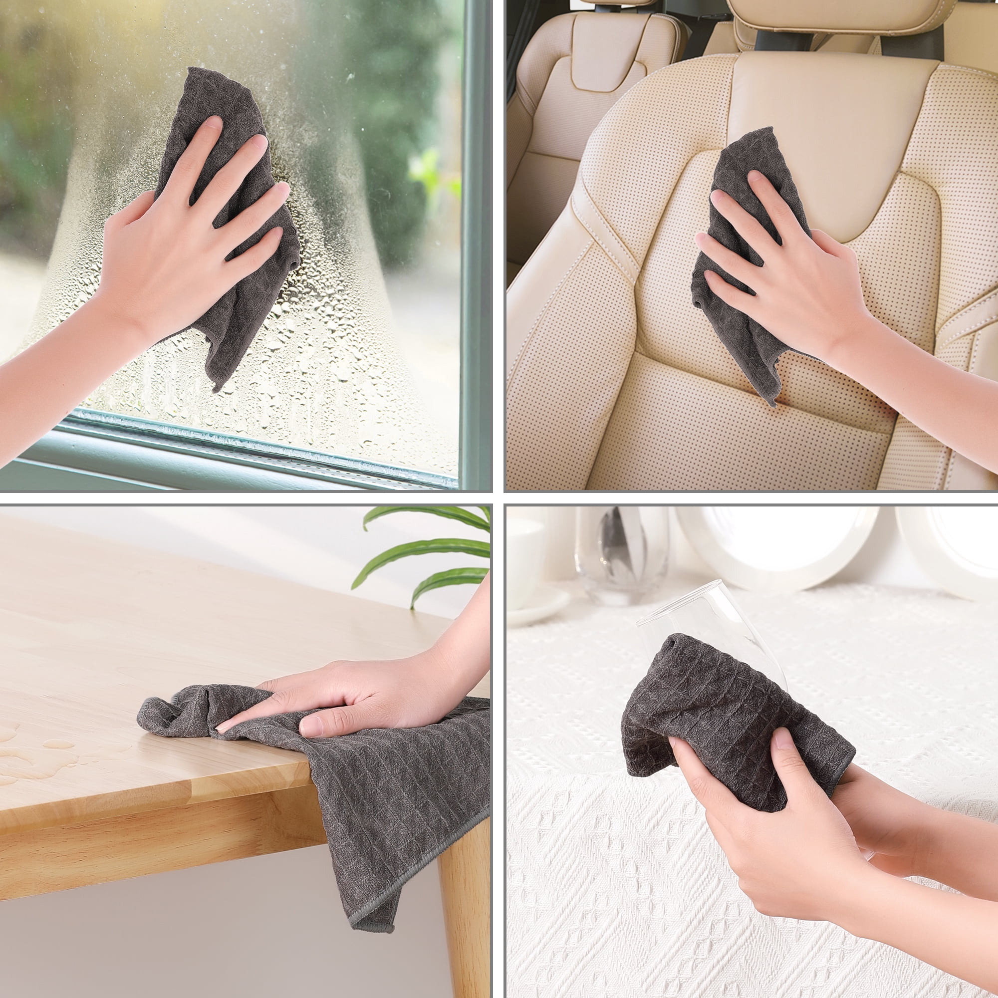 Unique Bargains Waffle Weave Kitchen Cleaning Absorbent Lint Free Dish Kitchen Towels 10pk 12" x 12"