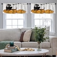 thumbnail image 4 of LALILO Kitchen Curtain Valance Halloween Invitations Black Cat Rod Pocket Window Curtain 52"x 18" Set of 2, 4 of 5