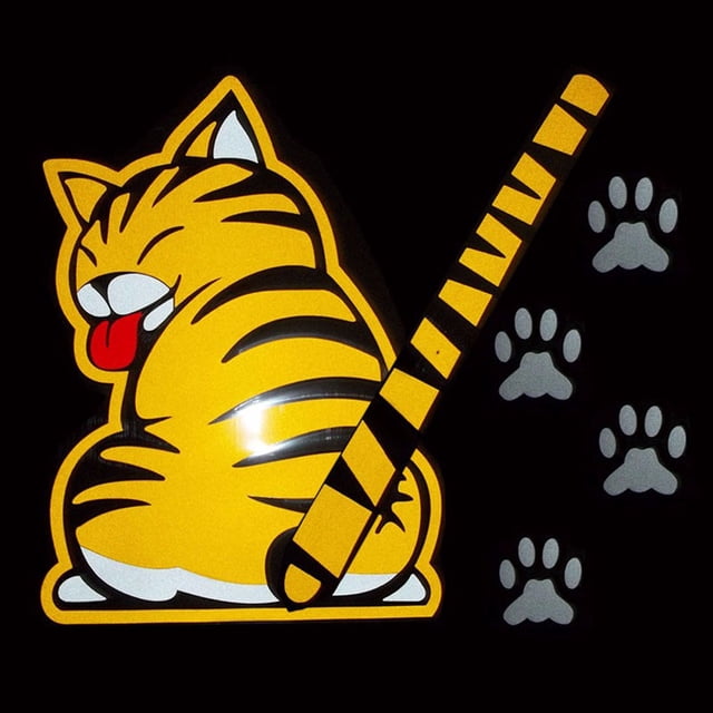 Cartoon Cat Tail and Paw Sticker Window Reflective Film 3D Car Decal Rear Wiper Funny Exterior Shape Windshield Car Decoration