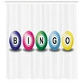 thumbnail image 3 of Ambesonne Bingo Shower Curtain, 3D Style Colorful Balls, 69"Wx70"L, Multicolor and White, 3 of 3