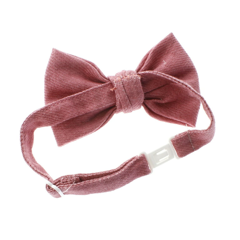 Child-Size Rustic Linen Adjustable Neck Pre-Tied Bow Tie with Clasp Natural